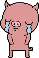 cartoon pig crying