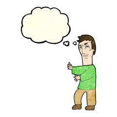 cartoon angry man with thought bubble