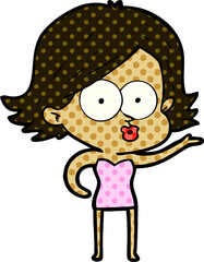 cartoon girl pouting