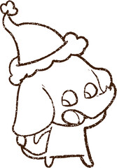 Christmas Elephant Charcoal Drawing