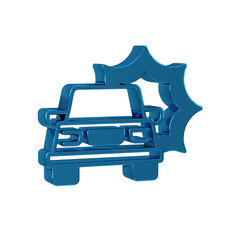 Blue Car accident icon isolated on transparent background. Insurance concept. Security, safety,...