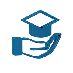 Blue Education grant icon isolated on transparent background. Tuition fee, financial education,...