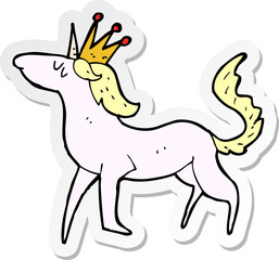 sticker of a cartoon unicorn