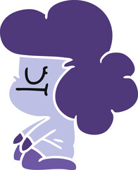 Obraz premium freehand drawn cartoon of a kawaii alien girl