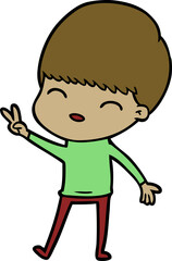 happy cartoon boy