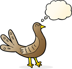 cartoon bird with thought bubble