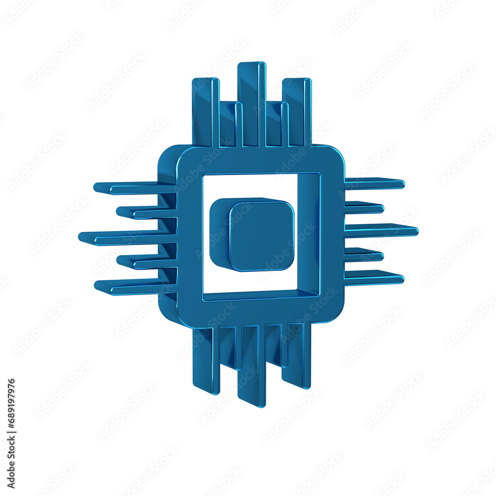 Aufkleber blue computer processor with microcircuits cpu icon isolated on transparent background. chip or cpu 