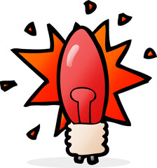 cartoon red light bulb