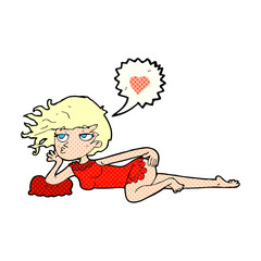 cartoon woman posing in negligee
