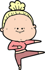 cartoon happy old woman