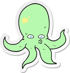 sticker of a cartoon octopus