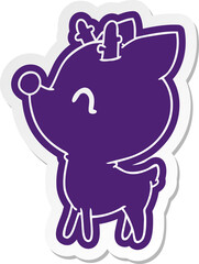 cartoon sticker of  kawaii cute deer