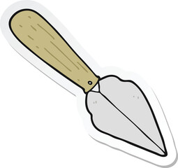 sticker of a cartoon garden trowel