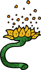 cartoon flower releasing pollen