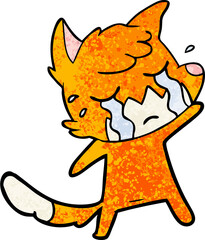 crying waving fox cartoon