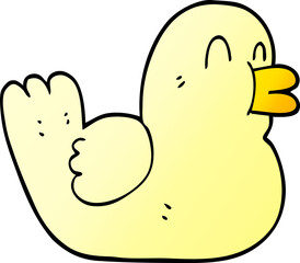 cartoon doodle happy duck