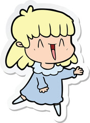 Obraz na płótnie Canvas sticker of a cartoon woman