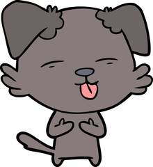 Obraz premium cartoon dog sticking out tongue