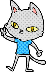 cartoon cat waving