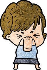 cartoon frustrated woman