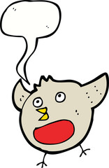 funny cartoon christmas robin with speech bubble