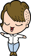 happy cartoon girl