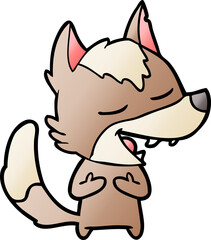 cartoon wolf laughing
