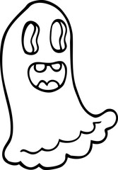 line drawing cartoon spooky ghost