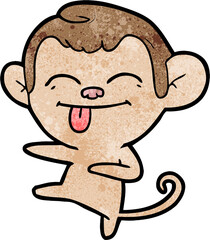 Obraz premium funny cartoon monkey pointing