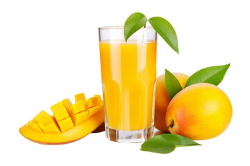 Zesty Infusion Orange Mango Nectar isolated on transparent background - obrazy, fototapety, plakaty