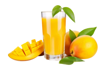 Foto op Plexiglas Zesty Infusion Orange Mango Nectar isolated on transparent background © rzrstudio