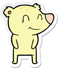 sticker of a friendly bear cartoon