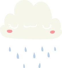 flat color style cartoon storm cloud