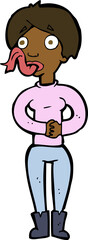 cartoon woman with snake tongue