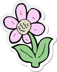 sticker of a cartoon flower