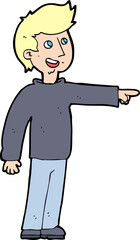 cartoon happy man pointing and laughing