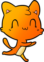 cartoon happy cat