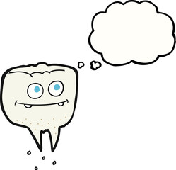 freehand drawn thought bubble cartoon tooth