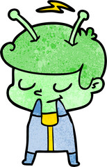 self conscious cartoon spaceman