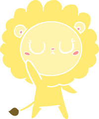 flat color style cartoon lion