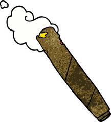 cartoon doodle smoking joint