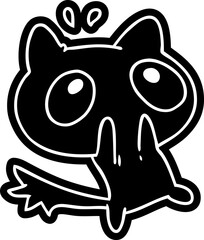 cartoon icon kawaii of a shocked cat