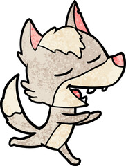 cartoon wolf laughing