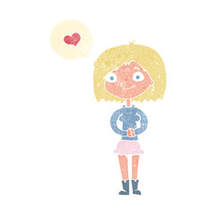 cartoon woman in love