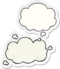 Obraz premium cartoon cloud with thought bubble as a printed sticker