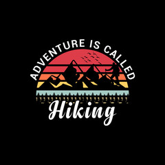 Vector adventure awaits the mountains graphic art print hiking  t shirt design