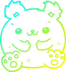 cold gradient line drawing of a cartoon bear