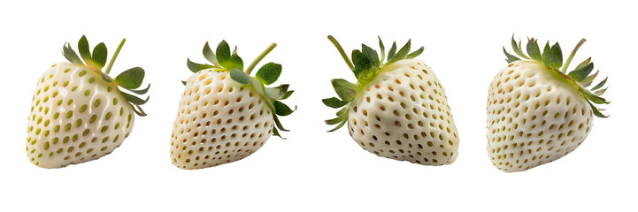 Collections of The white strawberry, isolated over on white background(2)