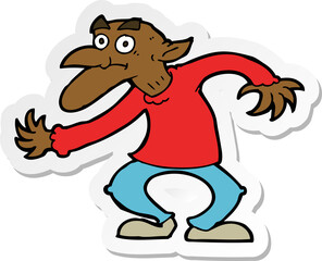 sticker of a cartoon goblin