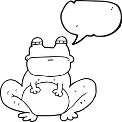 freehand drawn speech bubble cartoon frog